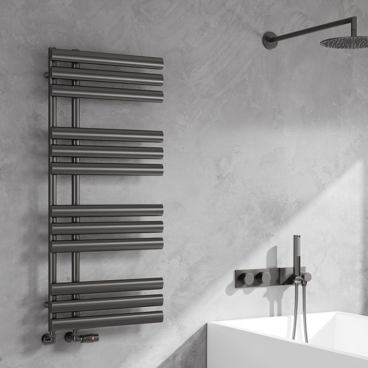 Talha Radiator Reina Chisa Gunmetal Designer Towel Radiator - 1130 x 500mm - Better ...