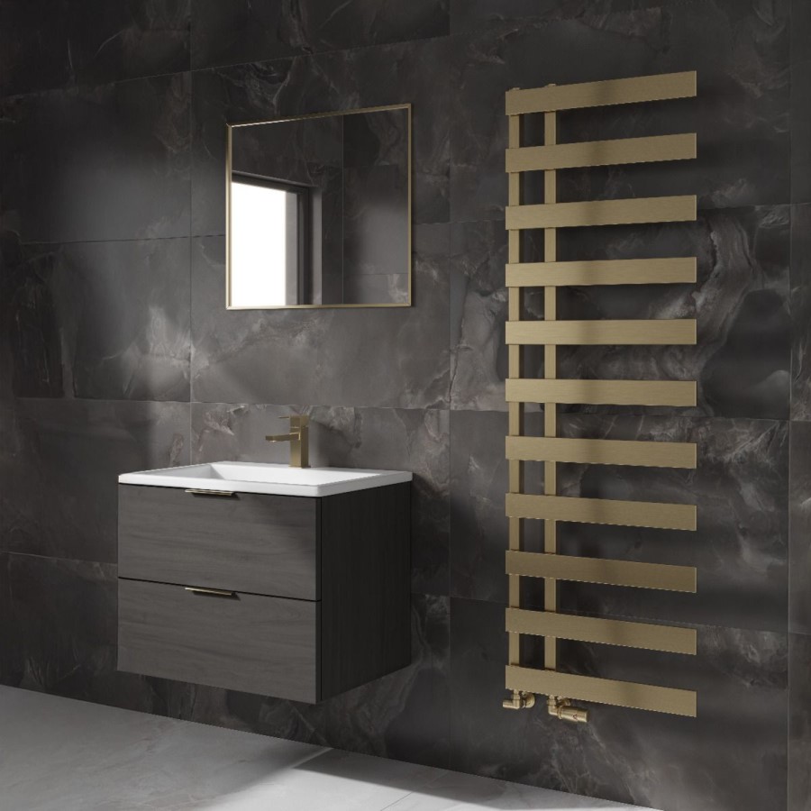 Reina Florina Brass Designer Towel Radiator 1525 x 500mm