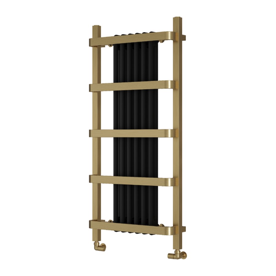 Reina Regina Black Designer Column Radiator with Towel Rail 1200x 550mm