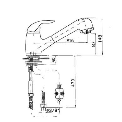 Smeg Roma Pull-out Single Lever Tap in Chrome