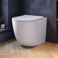 Grade A1 - Back to Wall Rimless Toilet and Soft Close Seat - Roma