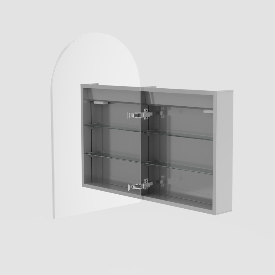 Single Door Chrome Bathroom Mirror Cabinet with Lights, Demister & Shaver Socket 500 x 800mm - Empire
