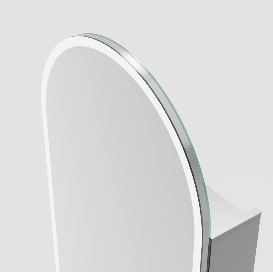 Single Door Chrome Bathroom Mirror Cabinet with Lights, Demister & Shaver Socket 500 x 800mm - Empire