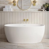 ALMOST PERFECT - Matt White Freestanding Double Ended Bath 1500 x 725mm - Rosa ALMOST PERFECT - Matt White Freestanding Double Ended Bath 1500 x 725mm - Rosa
