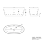 Freestanding Double Ended Bath 1700 x 765mm - Rosa