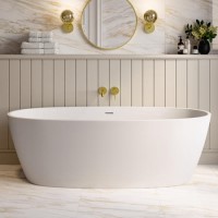 Matt White Freestanding Double Ended Bath 1800 x 850mm - Rosa Matt White Freestanding Double Ended Bath 1800 x 850mm - Rosa
