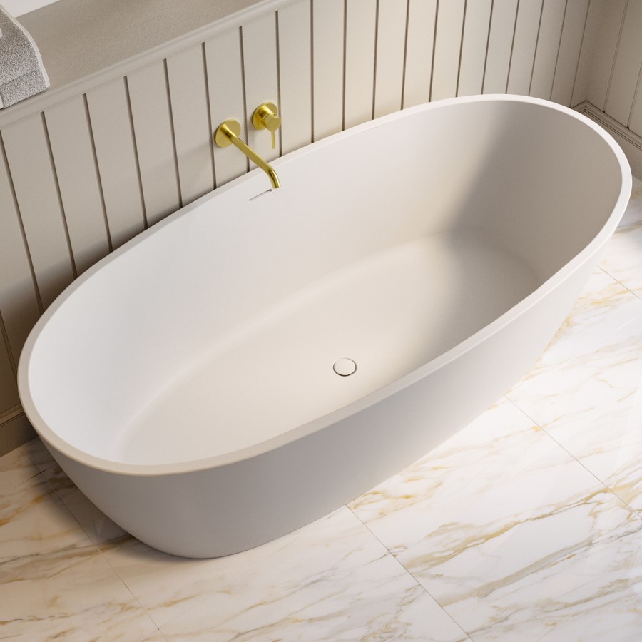 Matt White Freestanding Double Ended Bath 1800 x 850mm - Rosa