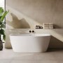 Matt White Freestanding Back to Wall Double Ended Bath 1500 x 780mm - Rosa