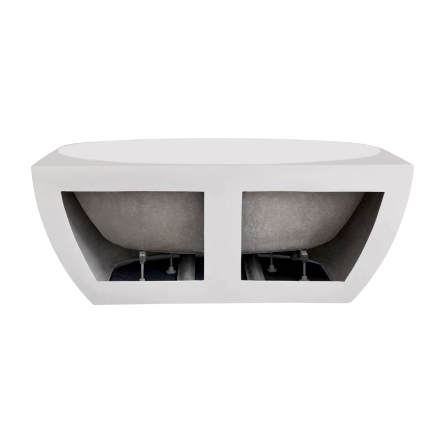 Matt White Freestanding Back to Wall Double Ended Bath 1500 x 780mm - Rosa