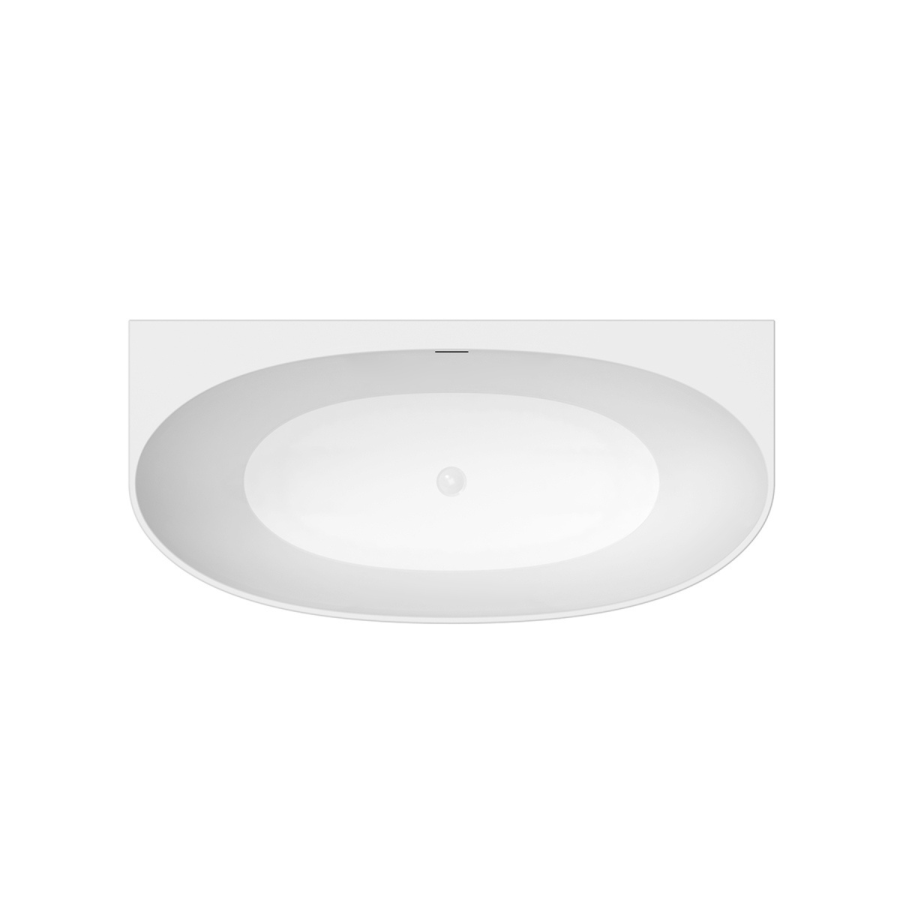 Matt White Freestanding Back to Wall Double Ended Bath 1700 x 780mm - Rosa
