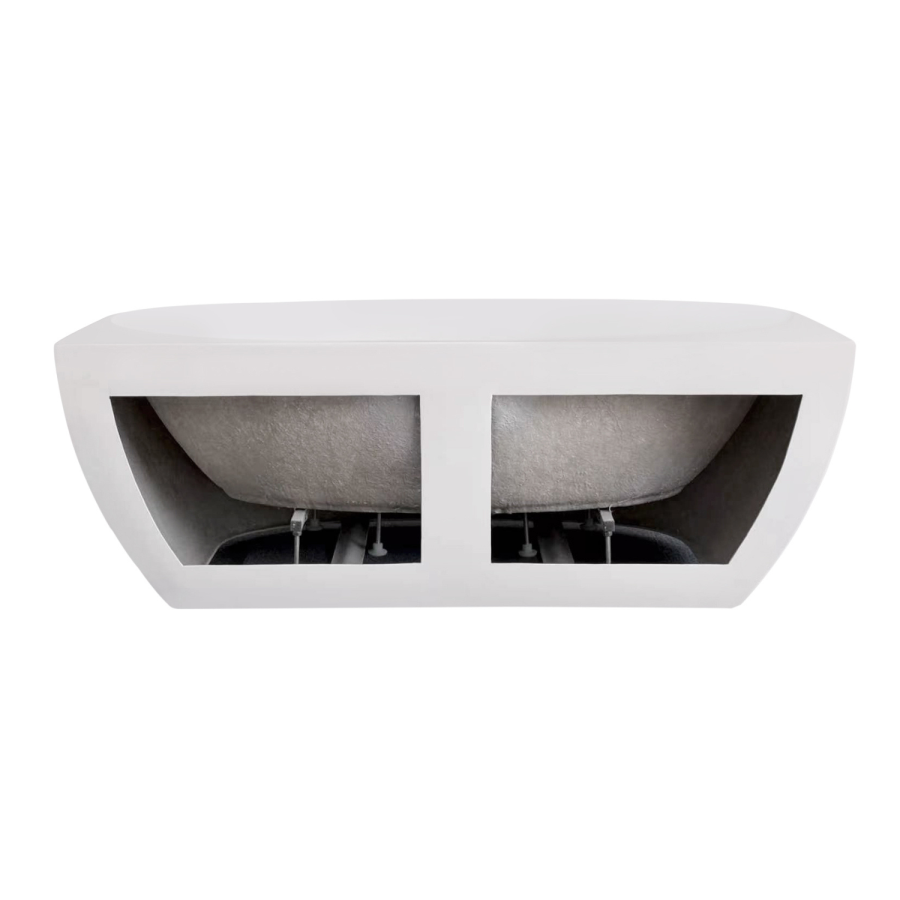 Matt White Freestanding Back to Wall Double Ended Bath 1700 x 780mm - Rosa