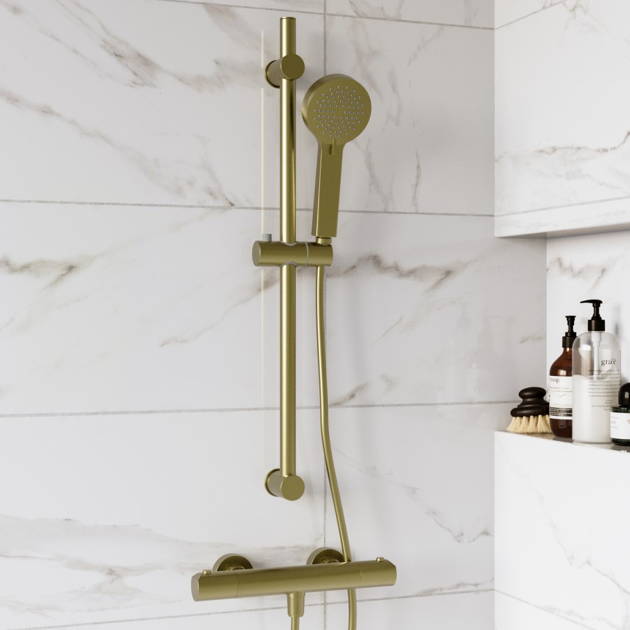 Brushed Brass 3 Function Round Slide Rail Kit - Arissa