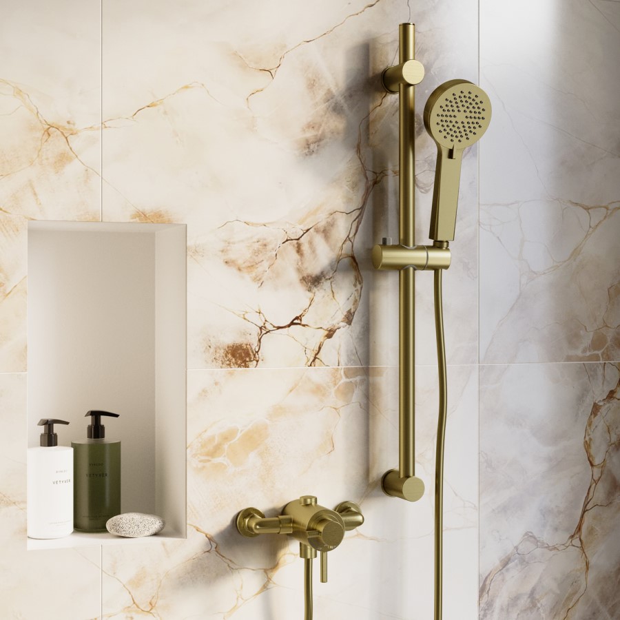 Brushed Brass 3 Function Round Slide Rail Kit - Arissa