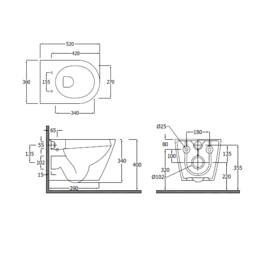 RAK Resort Rimless Wall Hung Toilet with Soft Close Seat
