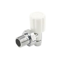 Angle Radiator Valve Plastic - White Head
