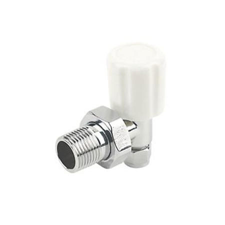 Angle Radiator Valve Plastic - White Head
