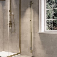 Brass Vertical Electric Towel Radiator 1600 x 73mm - Sagaro