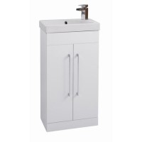 White Free Standing Double Door Vanity unit - W460 x H880mm White Free Standing Double Door Vanity unit - W460 x H880mm