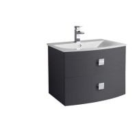 Graphite Wall Hung Bathroom Vanity Unit and Basin - W712 x H430mm
