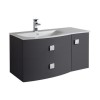 Graphite Wall Hung Bathroom Vanity Unit and Basin Left Handed- W1012 x H428mm
