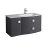 Graphite Wall Hung Bathroom Vanity Unit and Basin Right Handed - W1012 x H428mm