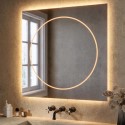 SATURN800 Square Front and Backlit Heated Bathroom Mirror with Lights 800mm - Saturn