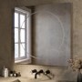 Square Front and Backlit Heated Bathroom Mirror with Lights 800mm - Saturn