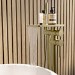 Brushed Brass Freestanding Bath Shower Mixer with Shelf - Savannah