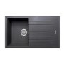1 Bowl Inset Black Granite Kitchen Sink with Reversible Drainer - Essence