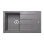 Single Bowl Grey Inset Granite Composite Kitchen Sink with Reversible Drainer - De Santii
