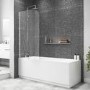 Taylor & Moore Half Frame Curved Corner Bath Screen - 750 x 1400mm