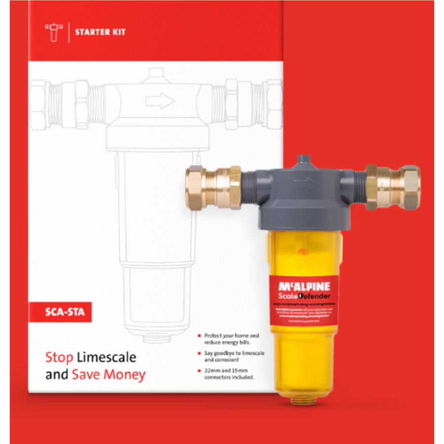 McAlpine Scale Defender Starter Kit - Protects Pipework Boilers Radiators Taps and Shower Screens