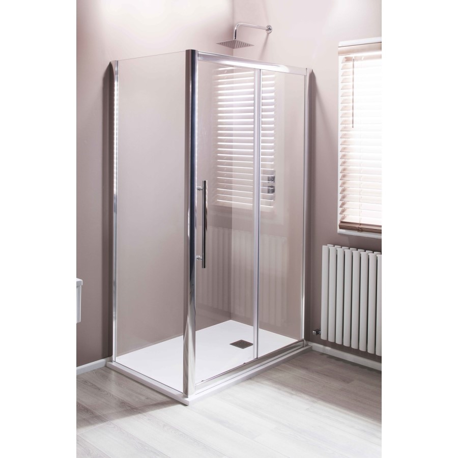 Claritas 8+ Glass Sliding Shower Door 1200 x 1950mm - 8mm Glass