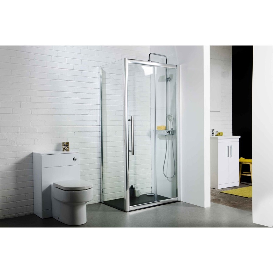 Claritas 8 Glass Sliding Shower Door 1400 x 1950mm - 8mm Glass