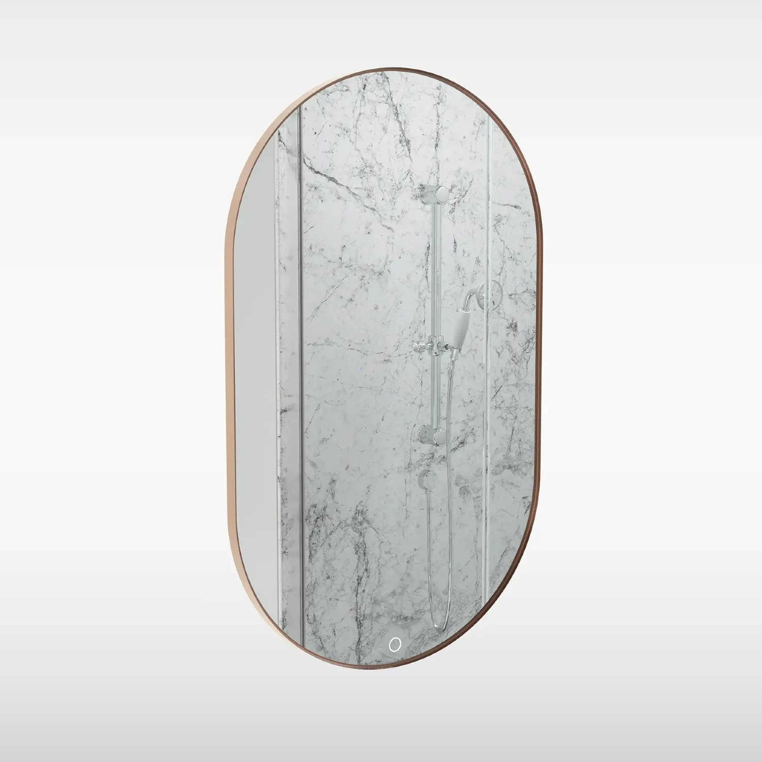 Sensio Bronze Nebula Oval Heated Bathroom Mirror With Lights 500 X 800Mm