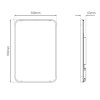 Sensio Aspect Rectangular Black LED Heated Bathroom Mirror 700 x 500mm