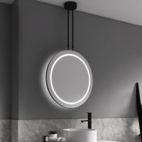 Sensio Ivy Round Ceiling Hanging Heated Bathroom Mirror with Lights 600mm Sensio Ivy Round Ceiling Hanging Heated Bathroom Mirror with Lights 600mm