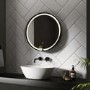 Sensio Dawn Round Black LED Heated Bathroom Mirror 600mm