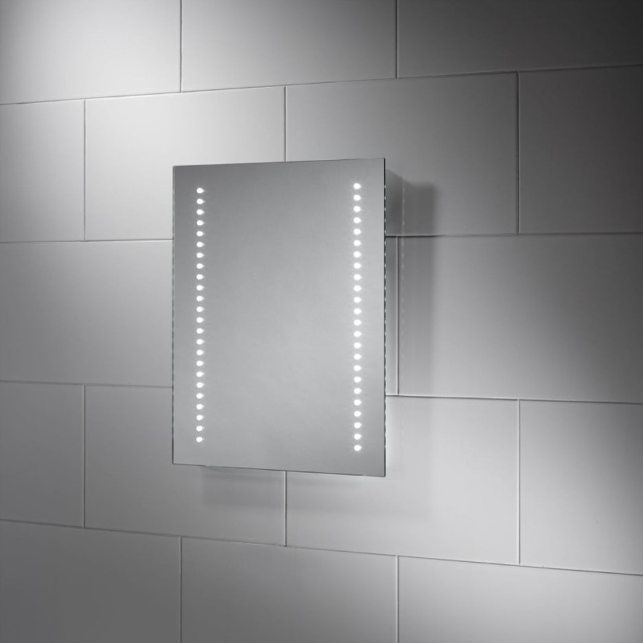 Battery Operated LED Bathroom Mirror 390 x 500mm Sensio Isla