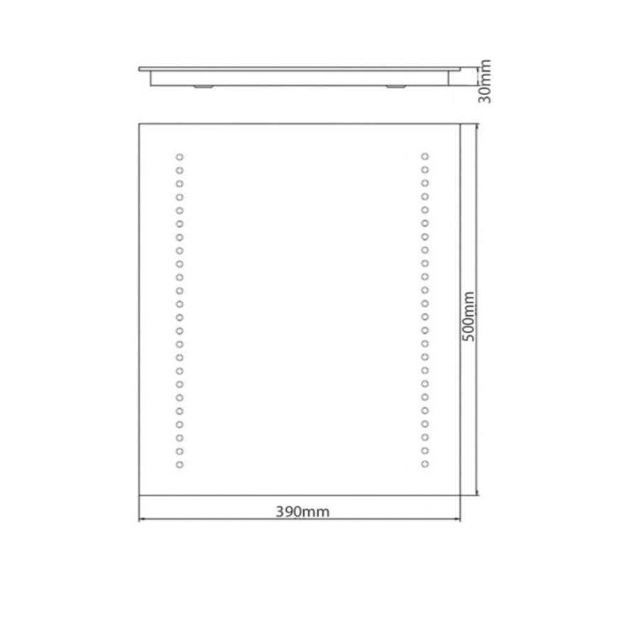 LED Bathroom Mirror Battery Operated - 390 x 500mm - Sensio Isla
