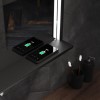 Sensio Element Rectangular Black LED Heated Bathroom Mirror with Shelf and Charger 800 x 600mm