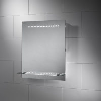 Rectangular LED Bathroom Mirror with Shaving Socket 500 x 600mm - Sensio Nyla