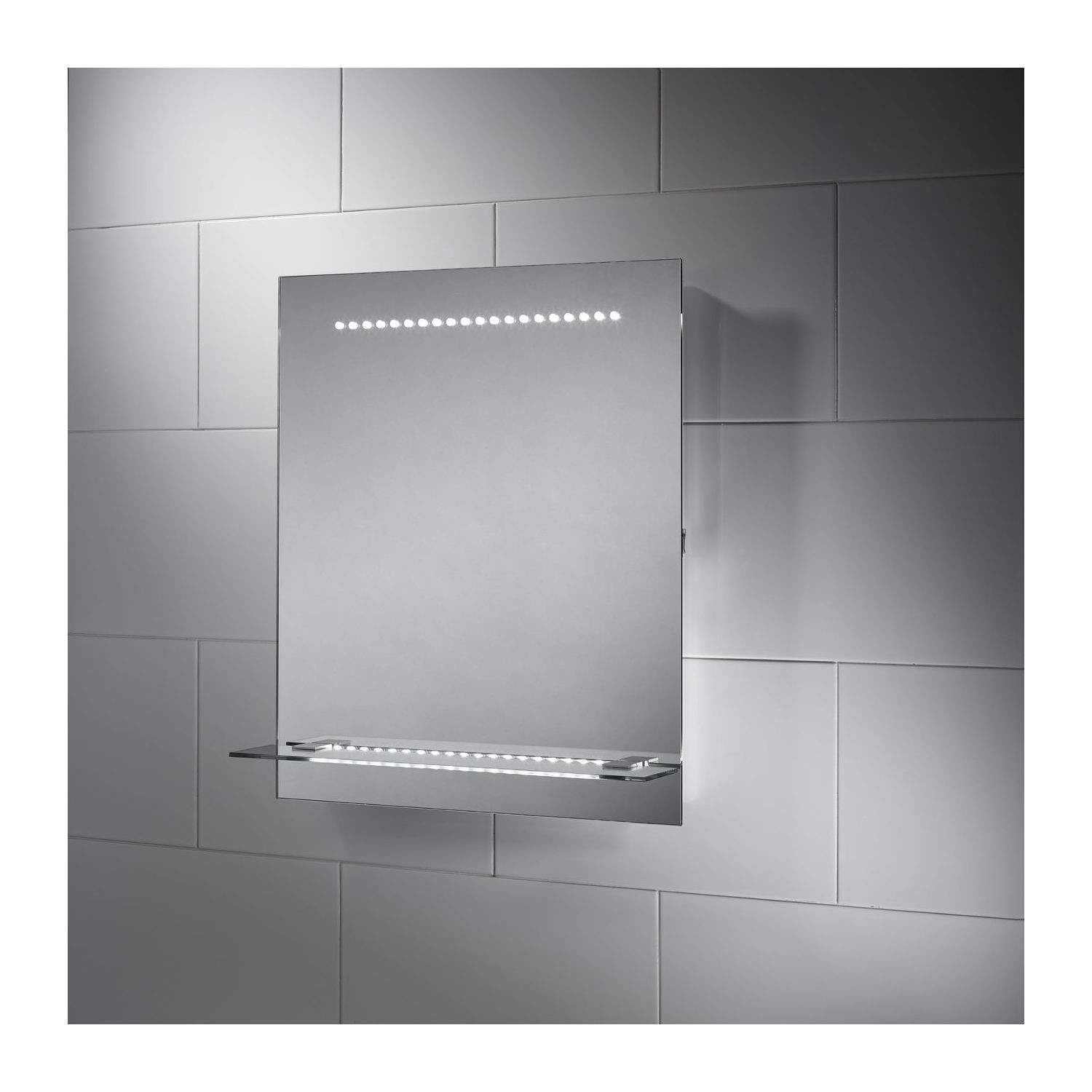 GRADE A1 - Rectangular LED Bathroom Mirror with Shaving Socket 500 x ...