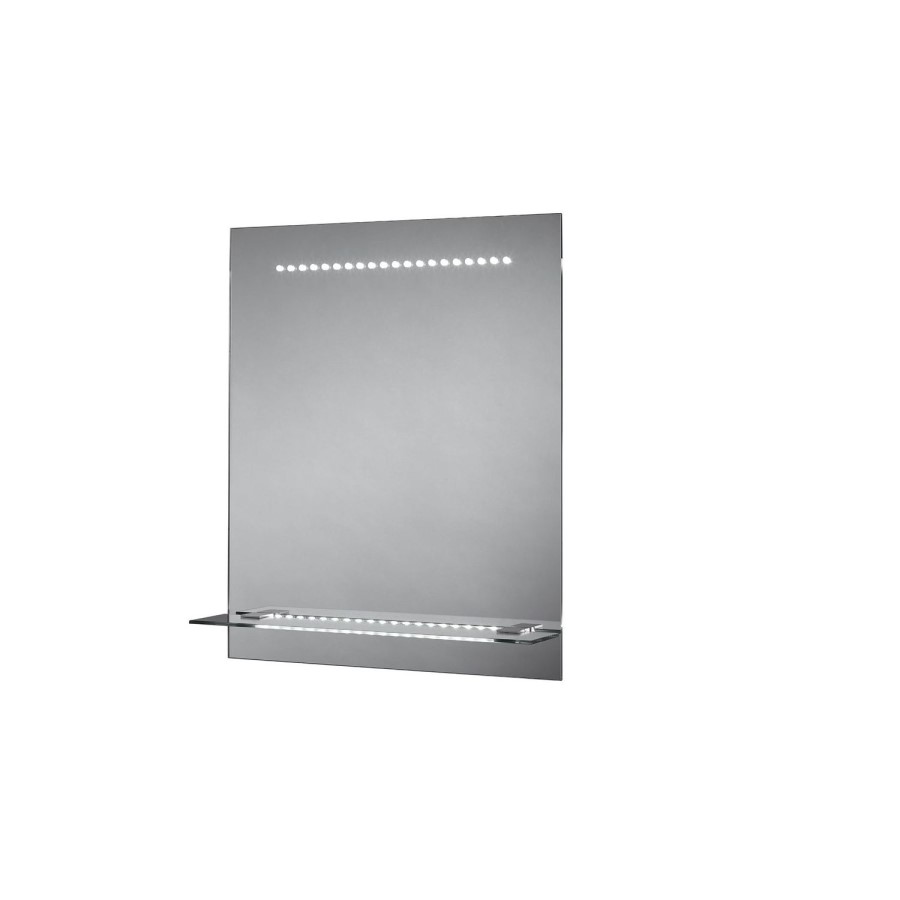 Rectangular LED Bathroom Mirror with Shaving Socket 500 x 600mm - Sensio Nyla