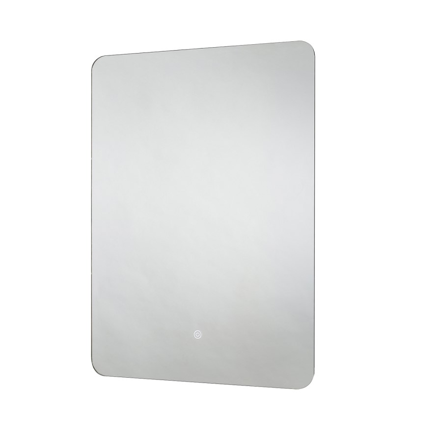 ONLY OPENED - Rectangular Backlit LED Bathroom Mirror with Demister & Shaver Socket 800 x 600mm - Sensio Reagan