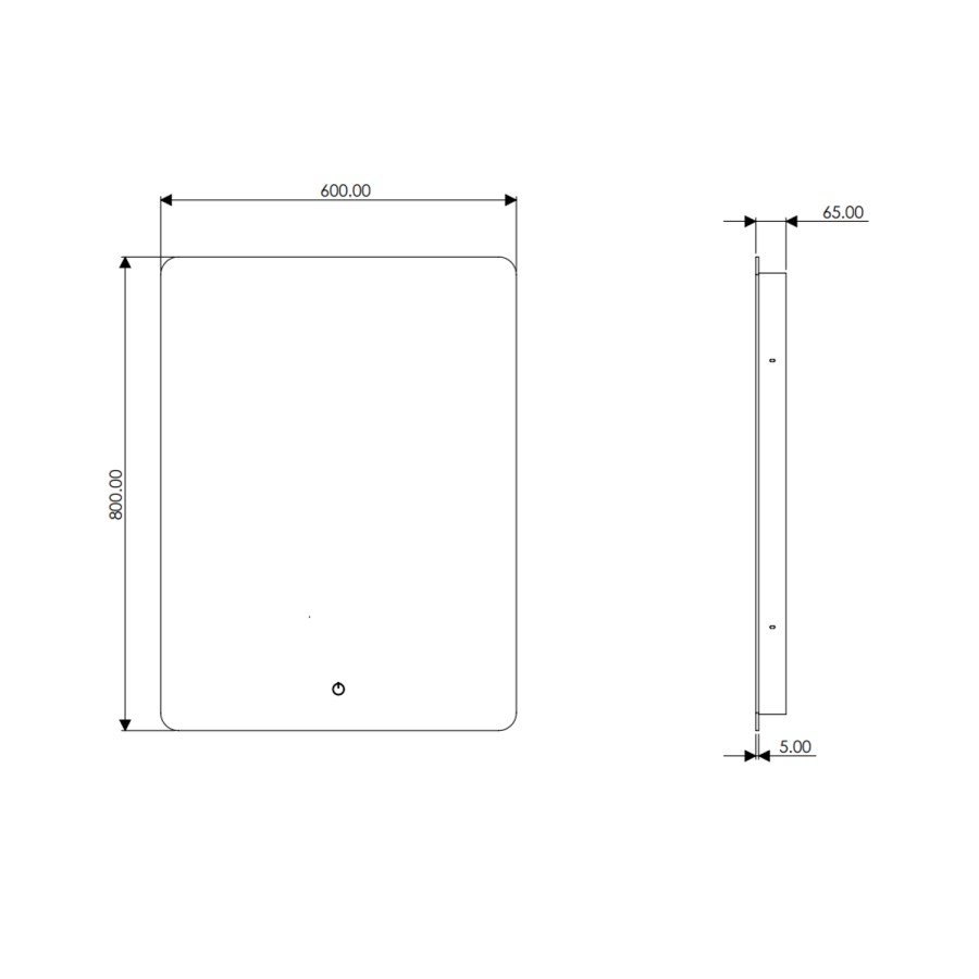ONLY OPENED - Rectangular Backlit LED Bathroom Mirror with Demister & Shaver Socket 800 x 600mm - Sensio Reagan