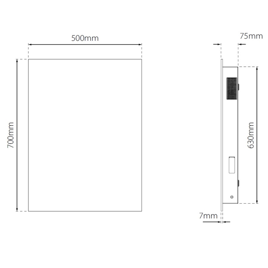 Sensio Avalon Rectangular Backlit LED Heated Bathroom Mirror with Bluetooth 500 x 700mm