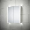 Double Door Sensio Ainsley Chrome Mirrored Bathroom Cabinet with Lights &amp; Bluetooth 664 x 700mm