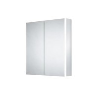 GRADE A2 - Sensio Ainsley Chrome Mirrored Bathroom Cabinet with Lights & Bluetooth 564 x 700mm