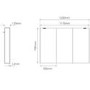Sensio Ainsley 3 Door Chrome Mirrored Bathroom Cabinet with Lights & Bluetooth Speaker 1200 x 700mm